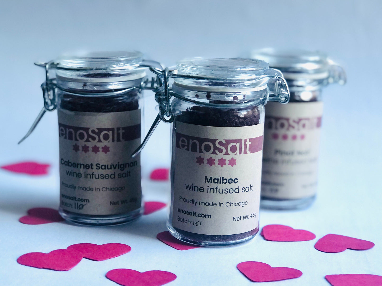 Red Wine Salt Gift Set - Malbec, Cab Sauvignon, and Pinot Noir Wine Salt Gift Set - Gifts for Wine Lovers