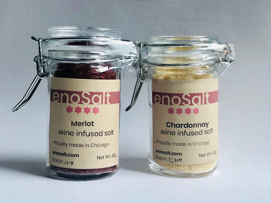 Merlot & Chardonnay | Wine Infused Salt Cellar Gift Set