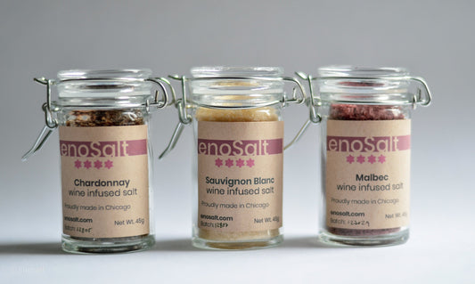 Wine Salt Gift Set - Chardonnay, Sauvignon Blanc, Malbec - Stock your salt cellar makes a great wine gift.